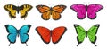 Set of colorful butterflies. Vector