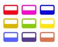 Set of colorful button frames. Rectangular picture frames of colorful set for your web design. Abstract colorful text frames on Royalty Free Stock Photo