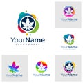 Set of Colorful Cannabis logo. Creative Cannabis logo design concepts