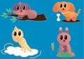 Set of colorful cartoon animals