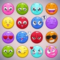 Set of colorful cartoon round characters