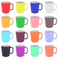 Set of colorful ceramic cups