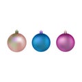 Set of colorful Christmas balls. Balls for christmas tree. Vector illustration. isolated realistic decoration. Symbol of Royalty Free Stock Photo