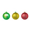 Set of colorful Christmas balls. Balls for christmas tree. Vector illustration. isolated realistic decoration. Symbol of Royalty Free Stock Photo