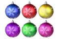 Set of colorful Christmas balls  for decoration and design isolated on a white background Royalty Free Stock Photo