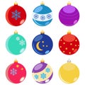 Set of colorful Christmas balls Royalty Free Stock Photo