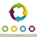 Set Colorful Circle Arrow Logo Template Illustration Design. Vector EPS 10 Royalty Free Stock Photo