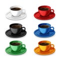 Set of colorful coffee cups. Royalty Free Stock Photo