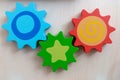 Set of colorful cog gears