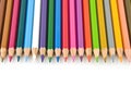 Set of colorful color pencil lined in row Royalty Free Stock Photo