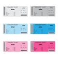 Set of Colorful Concert Tickets Royalty Free Stock Photo