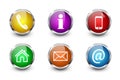 Set colorful contact icons button - vector Royalty Free Stock Photo