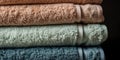 Set of colorful cotton towels close-up Royalty Free Stock Photo