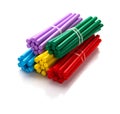 Colorful counting rods for kids to learn mathematics on white background