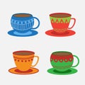Set of colorful cups. Royalty Free Stock Photo