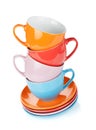 Set of colorful cups Royalty Free Stock Photo