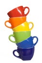 Set of colorful cups. Royalty Free Stock Photo