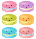 Set of Colorful Cute Macaron Characters. Vector Isolated Illustration.