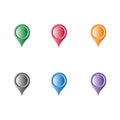 a set of colorful 3D map pointer vector illustrations for place pointer icons Royalty Free Stock Photo