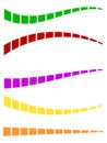 Set of colorful dashed lines in different directions