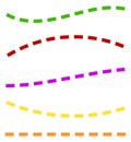 Set of colorful dashed lines in different directions