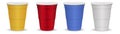 Set of colorful Disposable paper plastic Cups