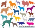 Set of colorful dogs silhouettes-2 Royalty Free Stock Photo