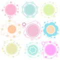 Set of colorful doodle borders circle frame Royalty Free Stock Photo