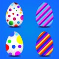 Set of colorful Easter eggs with colorful circles Royalty Free Stock Photo