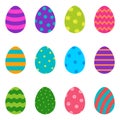 Set of colorful Easter eggs, illustration Royalty Free Stock Photo