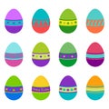 Set of colorful Easter eggs, illustration Royalty Free Stock Photo