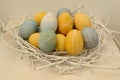 Easter eggs with a beautiful eco-friendly pattern