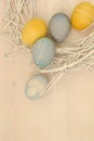 Easter eggs with a beautiful eco-friendly pattern