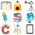 Set Of Colorful Education Elements