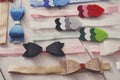Set of colorful elastic decorated headbands Royalty Free Stock Photo