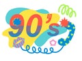 Set of colorful elements tyle of 90s, flat vector style