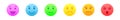 Set of colorful emoji faces with different positive and negative emotions. Happy, smiling, sad, confounded, angry Royalty Free Stock Photo