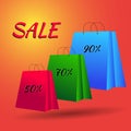 Set of Colorful Empty Shopping Bags. Illustration eps 10 Royalty Free Stock Photo