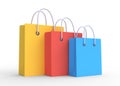 Set of Colorful Empty Shopping Bags Isolated in White background Royalty Free Stock Photo