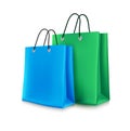 Set of colorful empty shopping bags