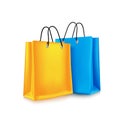 Set of colorful empty shopping bags