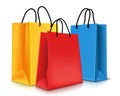 Set of Colorful Empty Shopping Bags . Vector Illustration