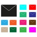 Set of colorful envelope signs, Vector
