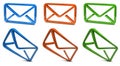 Set of colorful envelopes