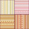 Set of colorful ethnic seamless pattern design Royalty Free Stock Photo