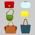 Set of colorful fashionably bags