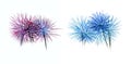 Set of colorful fireworks light on white background Royalty Free Stock Photo