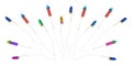 Set of colorful fireworks rocket isolated in different colors on a white background Royalty Free Stock Photo