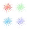 set of colorful fireworks on white background Royalty Free Stock Photo