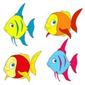 A set of colorful fish. Vector isolated